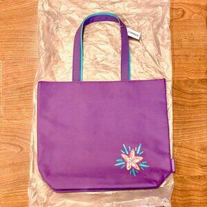 Clinique Hold Everything Tote Purple Large Bag Travel 15" x 13" NWT New